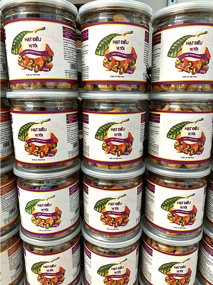 Thùng 36 Hủ Hạt Điều Vị Tỏi 235g